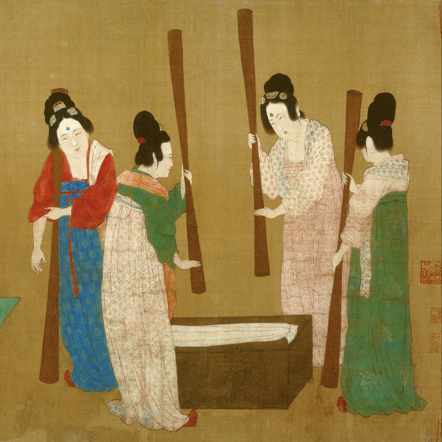 【捣练图（局部）】