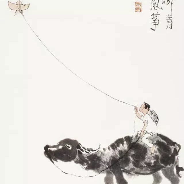 【杨柳青放风筝】李可染