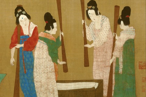 【捣练图（局部）】